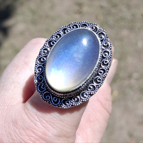 New Dichroic Glass 925 Silver Ring.  - Picture 5 of 16